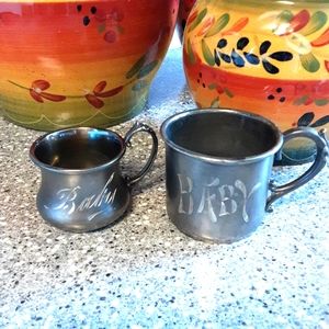 2 Vintage Silverplate Baby Cups Collectible Antique WR Canada